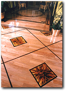 Elaberate design painted on a prefinised wood floor
